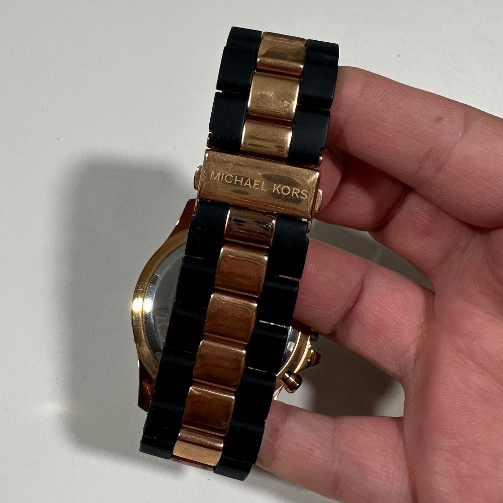Michael Kors Black & Rose Gold Watch - Picture 5 of 7
